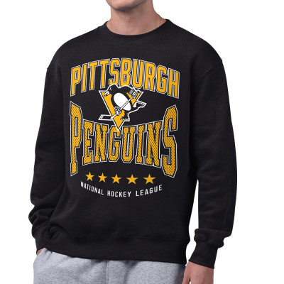 Свитшот Pittsburgh Penguins Starter Black Center Squeeze Tri-Blend Fleece
