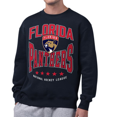Свитшот Florida Panthers Starter Navy Center Squeeze Tri-Blend Fleece