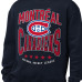 Свитшот Montreal Canadiens Starter Navy Center Squeeze Tri-Blend Fleece