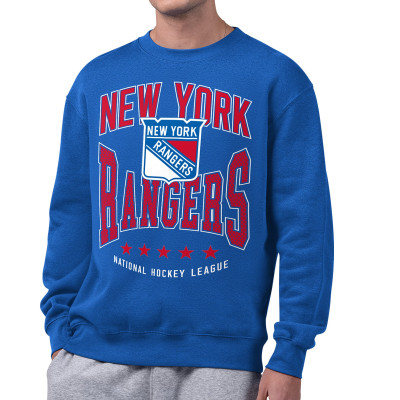 Свитшот New York Rangers Starter Blue Center Squeeze Tri-Blend Fleece