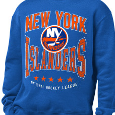 New York Islanders Starter Royal Center Squeeze Tri-Blend Fleece Sweatshirt