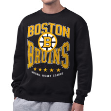 Свитшот Boston Bruins Starter Black Center Squeeze Tri-Blend Fleece