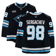Игровая джерси Mikhail Sergachev Utah Mammoth Fanatics Authentic #98 Black Set 2 Worn During Games Played Between January 11 and March 26, 2026