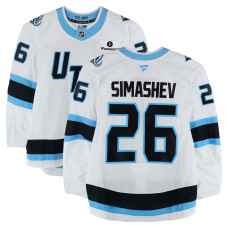 Игровая джерси Dmitry Simashev Utah Mammoth Fanatics Authentic #26 White vs. Philadelphia Flyers on March 5, 2026