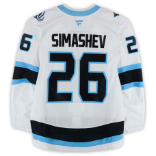 Игровая джерси Dmitry Simashev Utah Mammoth Fanatics Authentic #26 White vs. Philadelphia Flyers on March 5, 2026