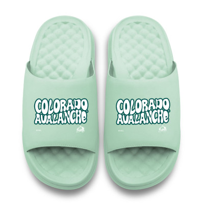 Unisex Colorado Avalanche ISlide Seafoam Bubble Letters Motive Slide Sandals