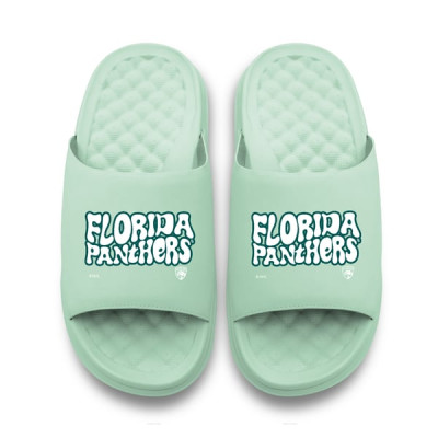 Unisex Florida Panthers ISlide Seafoam Bubble Letters Motive Slide Sandals