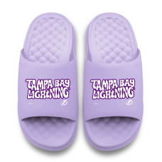 Unisex Tampa Bay Lightning ISlide Lavender Bubble Letters Motive Slide Sandals