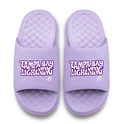 Unisex Tampa Bay Lightning ISlide Lavender Bubble Letters Motive Slide Sandals