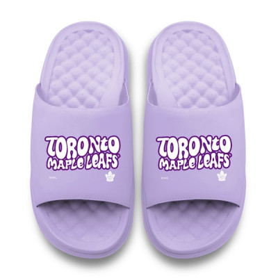 Toronto Maple Leafs ISlide Unisex Bubble Letters Motive Slide Sandals - Lavender