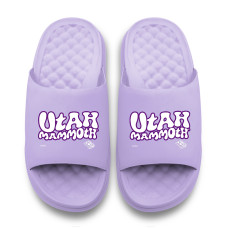 Unisex Utah Mammoth ISlide Lavender Bubble Letters Motive Slide Sandals