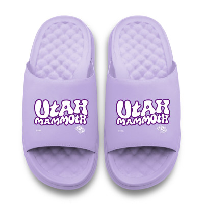 Unisex Utah Mammoth ISlide Lavender Bubble Letters Motive Slide Sandals