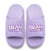 Unisex Utah Mammoth ISlide Lavender Bubble Letters Motive Slide Sandals Unisex Utah Mammoth ISlide Lavender Bubble Letters Motive Slide Sandals