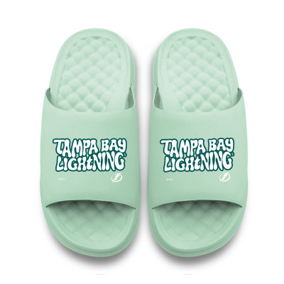 Unisex Tampa Bay Lightning ISlide Seafoam Bubble Letters Motive Slide Sandals