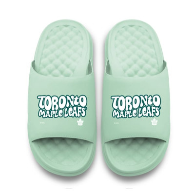 Toronto Maple Leafs ISlide Unisex Bubble Letters Motive Slide Sandals - Seafoam