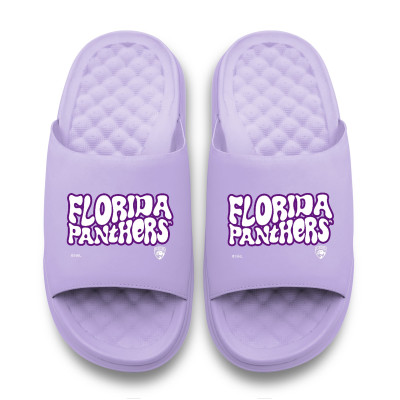 Unisex Florida Panthers ISlide Lavender Bubble Letters Motive Slide Sandals