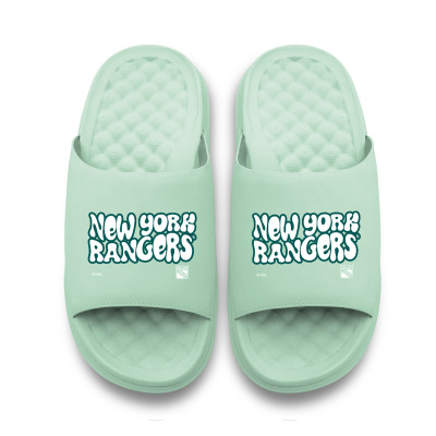 Unisex New York Rangers ISlide Seafoam Bubble Letters Motive Slide Sandals