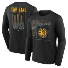 Именная футболка с длинным рукавом Boston Bruins Black Home Ice Pop Name & Number Именная футболка с длинным рукавом Boston Bruins Black Home Ice Pop Name & Number