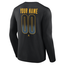 Именная футболка с длинным рукавом Boston Bruins Black Home Ice Pop Name & Number Именная футболка с длинным рукавом Boston Bruins Black Home Ice Pop Name & Number