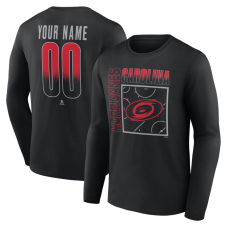 Именная футболка с длинным рукавом Carolina Hurricanes Black Home Ice Pop Name & Number