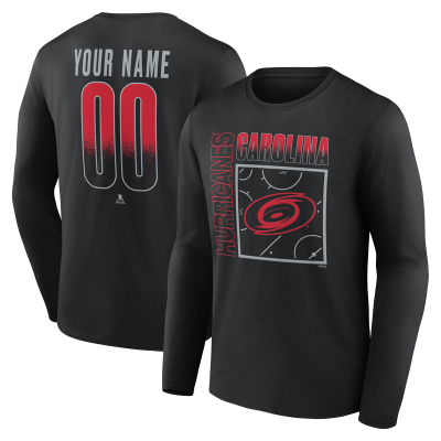 Именная футболка с длинным рукавом Carolina Hurricanes Black Home Ice Pop Name & Number