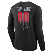 Именная футболка с длинным рукавом Carolina Hurricanes Black Home Ice Pop Name & Number