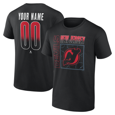 Именная футболка New Jersey Devils Black Home Ice Pop Name & Number