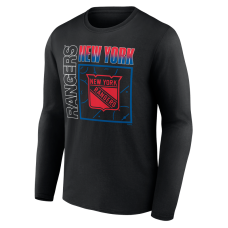 Именная футболка с длинным рукавом New York Rangers Black Home Ice Pop Name & Number Именная футболка с длинным рукавом New York Rangers Black Home Ice Pop Name & Number