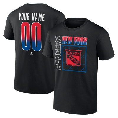 Именная футболка New York Rangers Black Home Ice Pop Name & Number