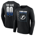 Именная футболка с длинным рукавом Tampa Bay Lightning Black Home Ice Pop Name & Number