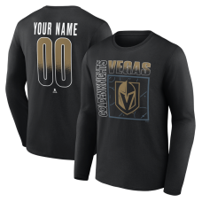 Именная футболка с длинным рукавом Vegas Golden Knights Black Home Ice Pop Name & Number Именная футболка с длинным рукавом Vegas Golden Knights Black Home Ice Pop Name & Number