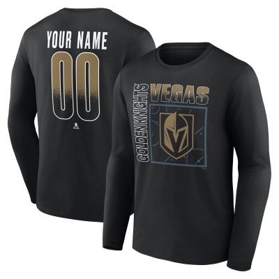 Именная футболка с длинным рукавом Vegas Golden Knights Black Home Ice Pop Name & Number