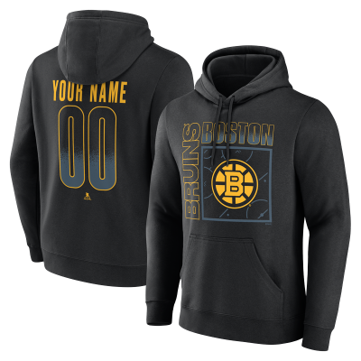 Именная толстовка Boston Bruins Black Home Ice Pop Name & Number