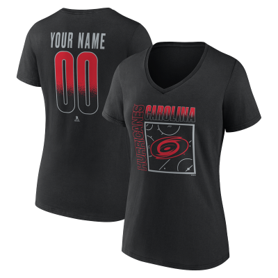 Женская Именная футболка Carolina Hurricanes Black Home Ice Pop Name & Number V-Neck