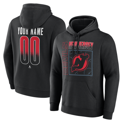Именная толстовка New Jersey Devils Black Home Ice Pop Name & Number
