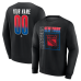 Именная свитшот New York Rangers Black Home Ice Pop Name & Number
