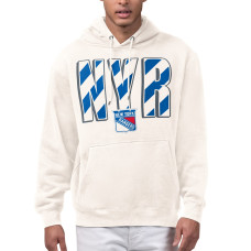 Толстовка New York Rangers Starter Cream City Abbreviation Fleece Толстовка New York Rangers Starter Cream City Abbreviation Fleece