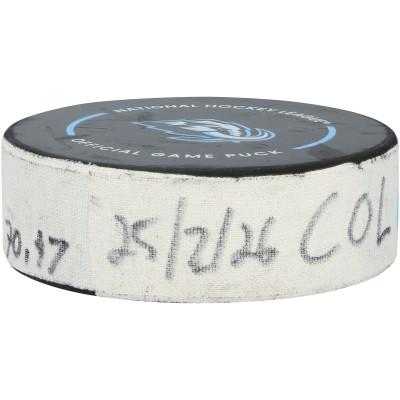 Victor Olofsson Colorado Avalanche Fanatics Authentic Game-Used Goal Puck from February 25, 2026 vs. Utah Mammoth