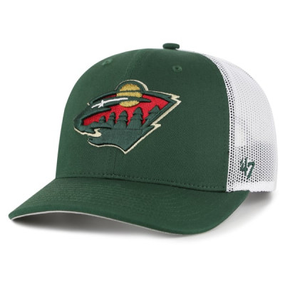 Бейсболка Minnesota Wild 47 Green/White Logo Trucker