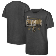 Подростковая Vegas Golden Knights Fanatics Heather Gray 2026 NHL Western Conference Champions Locker Room T-Shirt