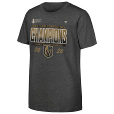 Подростковая Vegas Golden Knights Fanatics Heather Gray 2026 NHL Western Conference Champions Locker Room T-Shirt