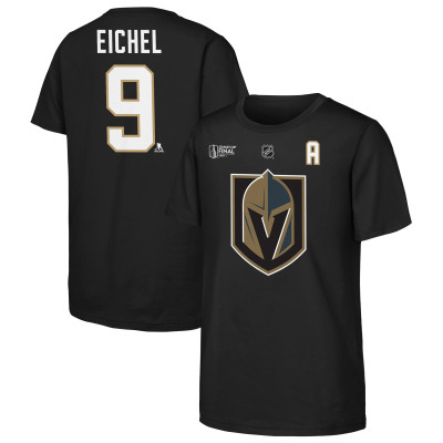 Подростковая Vegas Golden Knights Jack Eichel Outerstuff Black 2026 Stanley Cup Final Name & Number T-Shirt