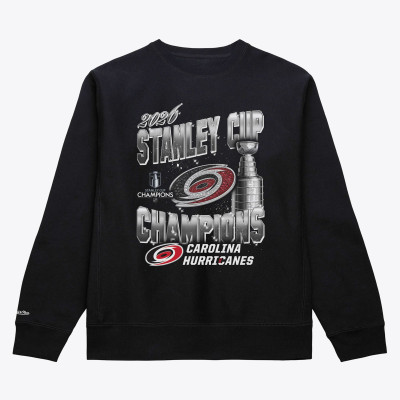 Свитшот Carolina Hurricanes Mitchell & Ness Black 2026 Stanley Cup Champions Trophy