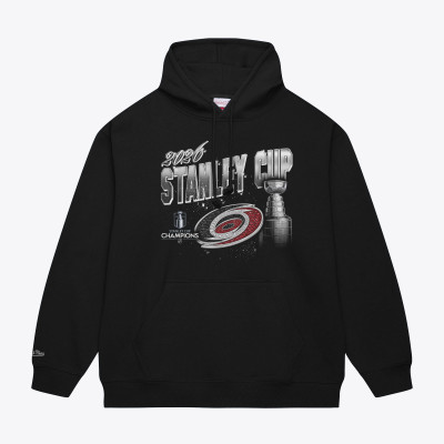 Толстовка Carolina Hurricanes Mitchell & Ness Black 2026 Stanley Cup Champions Trophy