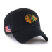 Бейсболка Unisex Chicago Blackhawks 47 Black Heritage Flag Clean Up