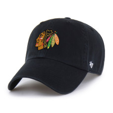 Бейсболка Unisex Chicago Blackhawks 47 Black Heritage Flag Clean Up