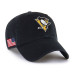 Бейсболка Unisex Pittsburgh Penguins 47 Black Heritage Flag Clean Up