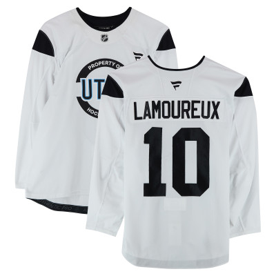 Тренировочный джерси Maveric Lamoureux Utah Hockey Club Fanatics Authentic White Authentic Pro from the 2024-25 NHL Season