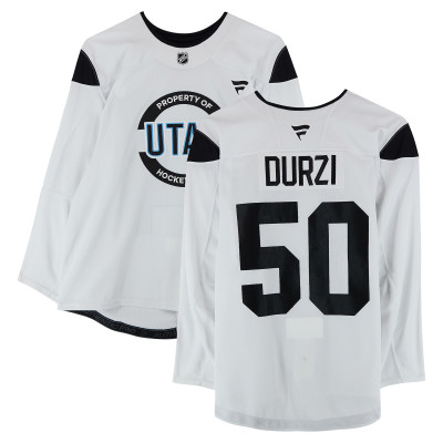 Тренировочный джерси Sean Durzi Utah Hockey Club Fanatics Authentic White Authentic Pro from the 2024-25 NHL Season