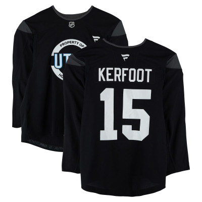 Тренировочный джерси Alexander Kerfoot Utah Mammoth Fanatics Authentic Black from the 2024-25 NHL Season